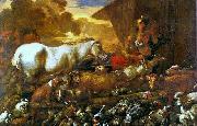 CASTIGLIONE, Giovanni Benedetto Entrada dos Animais na Arca de Noe oil